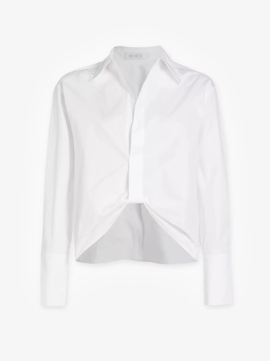 Tops - Hevron Paola Top — White Cotton Poplin, Size S